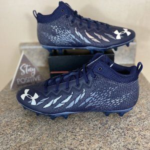 Under Armour Spotlight Mid 4D‎ Foam Football Cleats Navy 3023963-106 Size 12.5